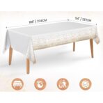 Fata de Masa, Embo, din PEVA, Imprimeu Buline, 137 x 274 cm, Impermeabila, Fara Pete, Curatare Rapida, Maro - imagine 2