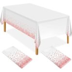 Fata de Masa, Embo, din PEVA, Imprimeu Buline, 137 x 274 cm, Impermeabila, Fara Pete, Curatare Rapida, Roz - imagine 4
