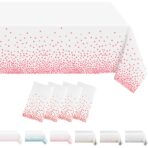 Fata de Masa, Embo, din PEVA, Imprimeu Buline, 137 x 274 cm, Impermeabila, Fara Pete, Curatare Rapida, Roz - imagine 6