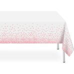 Fata de Masa, Embo, din PEVA, Imprimeu Buline, 137 x 274 cm, Impermeabila, Fara Pete, Curatare Rapida, Roz