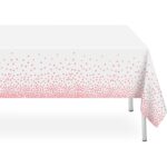 Fata de Masa, Embo, din PEVA, Imprimeu Buline, 137 x 274 cm, Impermeabila, Fara Pete, Curatare Rapida, Roz