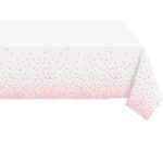 Fata de Masa, Embo, din PEVA, Imprimeu Buline, 137 x 274 cm, Impermeabila, Fara Pete, Curatare Rapida, Roz Gold