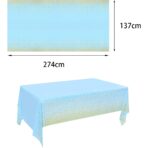 Fata de Masa, Embo, din PEVA, Imprimeu Buline Aurii, 137 x 274 cm, Impermeabila, Fara Pete, Curatare Rapida, Albastru - imagine 4