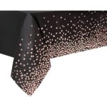 Fata de Masa, Embo, din PEVA, Imprimeu Buline Roz, 137 x 274 cm, Impermeabila, Fara Pete, Curatare Rapida, Negru