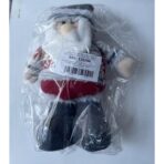 Figurina Decorativa, Pentru Craciun, Embo, Mos Craciun, Picioare Telescopice, Inaltime Reglabila 44-54cm, Bluza cu Fulgi, Rosu/Gri - imagine 6