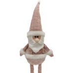 Figurina Decorativa, Pentru Craciun, Embo, Mos Craciun, Picioare Telescopice, Inaltime Reglabila 44-54cm, Bluza cu Paiete, Roz - imagine 4