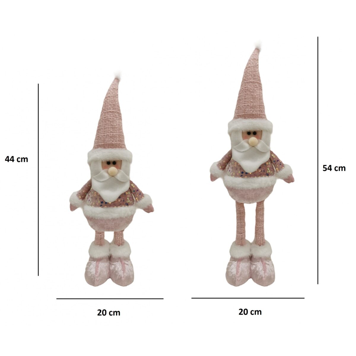 figurina-craciun-flippy-mos-craciun-picioare-telescopice-inaltime-reglabila-44-54cm-roz-66b9fac7f3df3.jpg Figurina Decorativa, Pentru Craciun, Embo, Mos Craciun, Picioare Telescopice, Inaltime Reglabila 44-54cm, Bluza cu Paiete, Roz - imagine 2