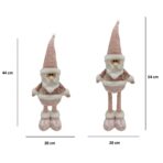 Figurina Decorativa, Pentru Craciun, Embo, Mos Craciun, Picioare Telescopice, Inaltime Reglabila 44-54cm, Bluza cu Paiete, Roz - imagine 2