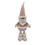 Figurina Decorativa, Pentru Craciun, Embo, Mos Craciun, Picioare Telescopice, Inaltime Reglabila 44-54cm, Bluza cu Paiete, Roz - imagine 3