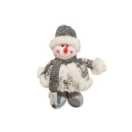 Figurina Decorativa, Pentru Craciun, Embo, Om de Zapada, Picioare Telescopice, Inaltime Reglabila 33- 70 cm, Pantaloni Luciosi, Alb/Argintiu - imagine 2