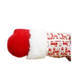 Figurina Decorativa, Pentru Craciun, Embo, Ren, Picioare Telescopice, Inaltime Reglabila 42 - 80 cm, cu Haina, Alb/Rosu - imagine 3