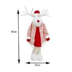 Figurina Decorativa, Pentru Craciun, Embo, Ren, Picioare Telescopice, Inaltime Reglabila 42 - 80 cm, cu Haina, Alb/Rosu - imagine 6