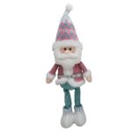 Figurina de Craciun Mos Craciun, Embo, Figurina Decorativa Mos Craciun pentru Sarbatorile de Iarna, 53 x 17 x 8 cm, Alb Roz