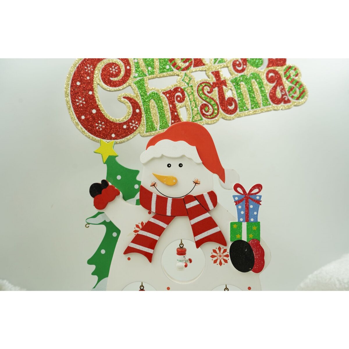 Figurina decorata de Craciun, Om de zapada, Alb, din Lemn, 18 cm x 24.5 cm, Interior, Embo - imagine 3