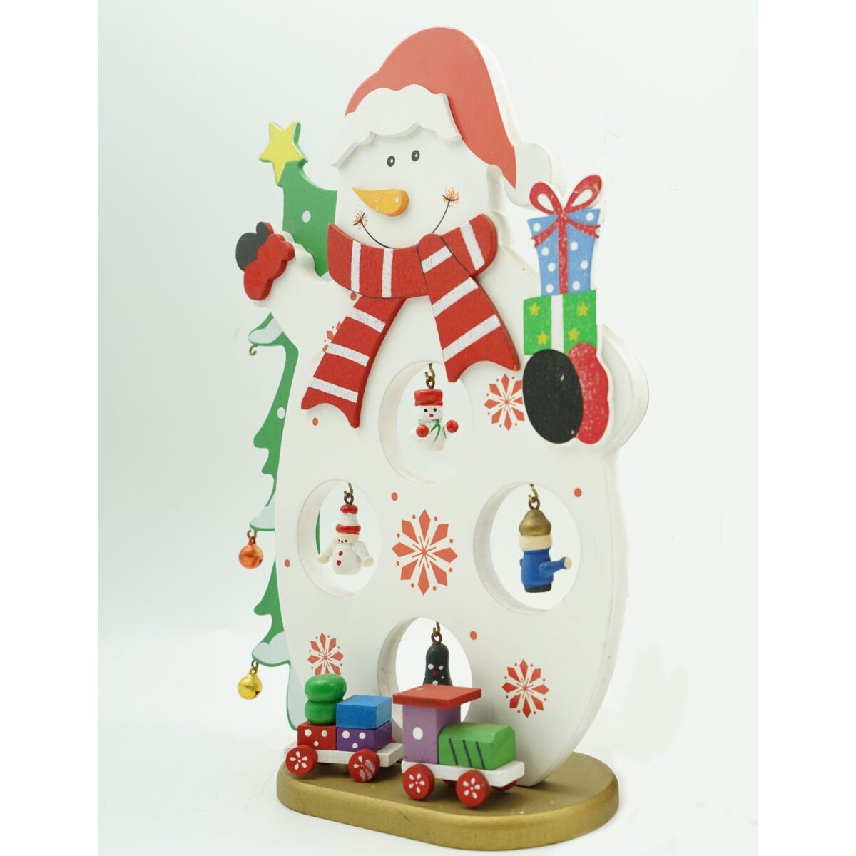 Figurina decorata de Craciun, Om de zapada, Alb, din Lemn, 18 cm x 24.5 cm, Interior, Embo - imagine 5