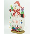 Figurina decorata de Craciun, Om de zapada, Alb, din Lemn, 18 cm x 24.5 cm, Interior, Embo - imagine 5