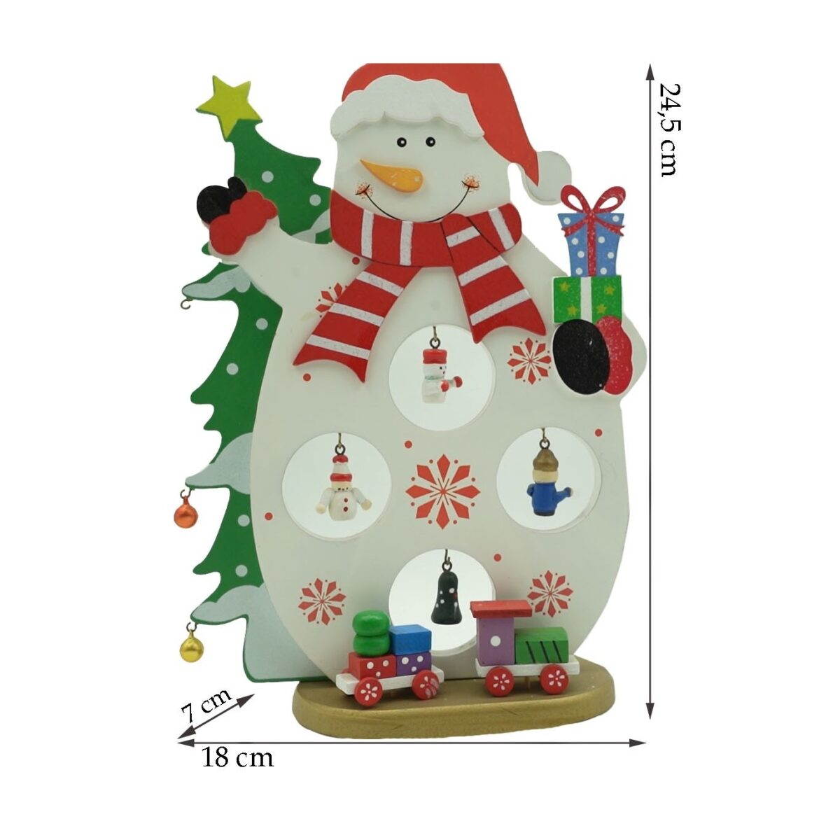 Figurina decorata de Craciun, Om de zapada, Alb, din Lemn, 18 cm x 24.5 cm, Interior, Embo - imagine 6