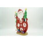 Figurina decorata, Mos Craciun, Rosu, din Lemn, 18 cm x 24.5 cm, Interior, Embo - imagine 4