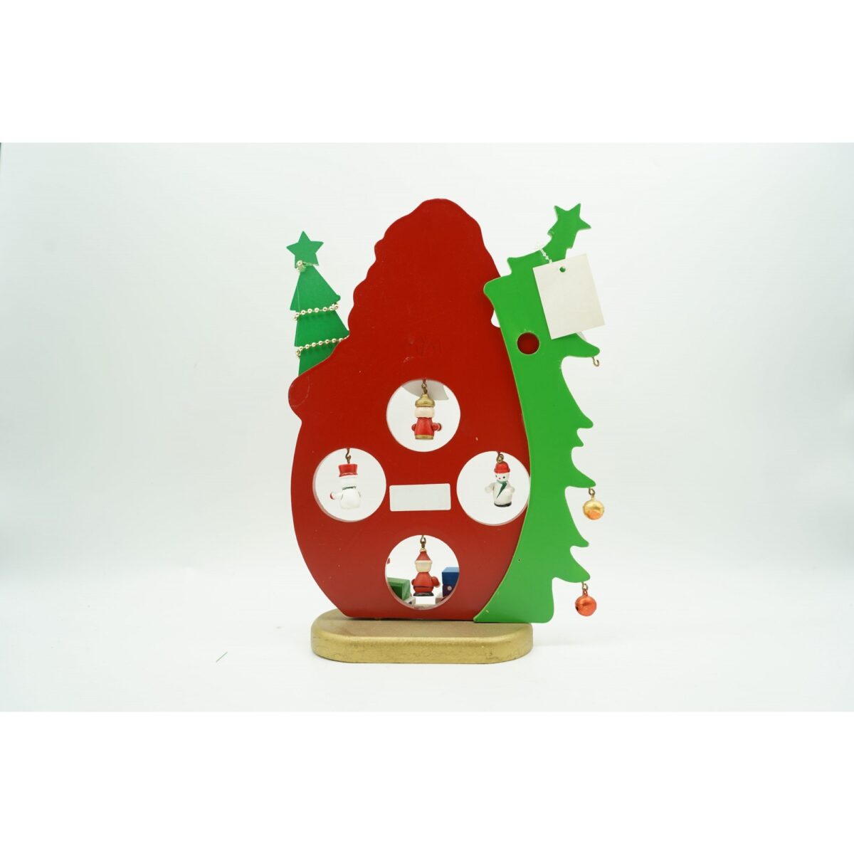 Figurina decorata, Mos Craciun, Rosu, din Lemn, 18 cm x 24.5 cm, Interior, Embo - imagine 5