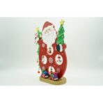 Figurina decorata, Mos Craciun, Rosu, din Lemn, 18 cm x 24.5 cm, Interior, Embo - imagine 9