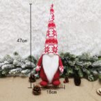 Figurina Decorativa, Pentru Craciun, Embo, Spiridus, Omul Padurii cu Barba Lunga, Inaltime 47 cm, Rosu - imagine 4