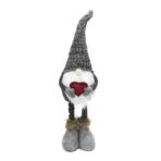 Figurina Decorativa, Pentru Craciun, Embo, Spiridus, Omul Padurii Indragostit, Picioare Telescopice, Inaltime reglabila 42 - 52 cm, Gri - imagine 5