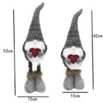 Figurina Decorativa, Pentru Craciun, Embo, Spiridus, Omul Padurii Indragostit, Picioare Telescopice, Inaltime reglabila 42 - 52 cm, Gri - imagine 2