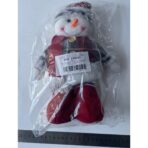 Figurina Decorativa, Pentru Craciun, Embo, Om de Zapada, Picioare Telescopice, Inaltime Reglabila 44-54cm, Caciula cu Fugi, Rosu/Gri - imagine 6