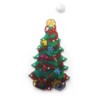 Decoratiune de Craciun pentru fereastra Embo, brad, cu LED-uri, 26 cm, alb cald