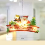 Decoratiune de Craciun pentru fereastra Embo, Merry Christmas, cu LED-uri, 24 cm, alb cald - imagine 2