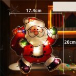 Decoratiune de Craciun pentru fereastra Mos Craciun cu sac, cu LED-uri, 22 cm, alb cald - imagine 3