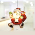 Decoratiune de Craciun pentru fereastra Mos Craciun cu sac, cu LED-uri, 22 cm, alb cald - imagine 7