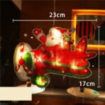 Decoratiune de Craciun pentru fereastra Embo, Avion, cu LED-uri, 23 cm, alb cald - imagine 2