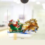 Decoratiune de Craciun pentru fereastra Embo, Sanie cu reni, cu LED-uri, 26 cm, alb cald - imagine 4