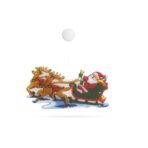 Decoratiune de Craciun pentru fereastra Embo, Sanie cu reni, cu LED-uri, 26 cm, alb cald - imagine 6