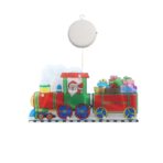 Decoratiune de Craciun pentru fereastra Embo, trenulet, cu LED-uri, 26 cm, alb cald - imagine 2