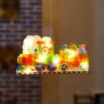 Decoratiune de Craciun pentru fereastra Embo, trenulet, cu LED-uri, 26 cm, alb cald - imagine 4