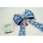 Funda pentru brad, Albastra, model de nea, cu margini argintii, 15 x 23 cm, PVC, Embo - imagine 2