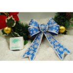 Funda pentru brad, Albastra, model de nea, cu margini argintii, 15 x 23 cm, PVC, Embo - imagine 4