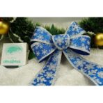 Funda pentru brad, Albastra, model de nea, cu margini argintii, 15 x 23 cm, PVC, Embo - imagine 5