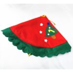 Covoras pentru bradul de Craciun Embo, lana, rosu/verde, 60 cm - imagine 3
