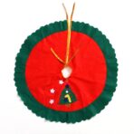 Covoras pentru bradul de Craciun Embo, lana, rosu/verde, 60 cm