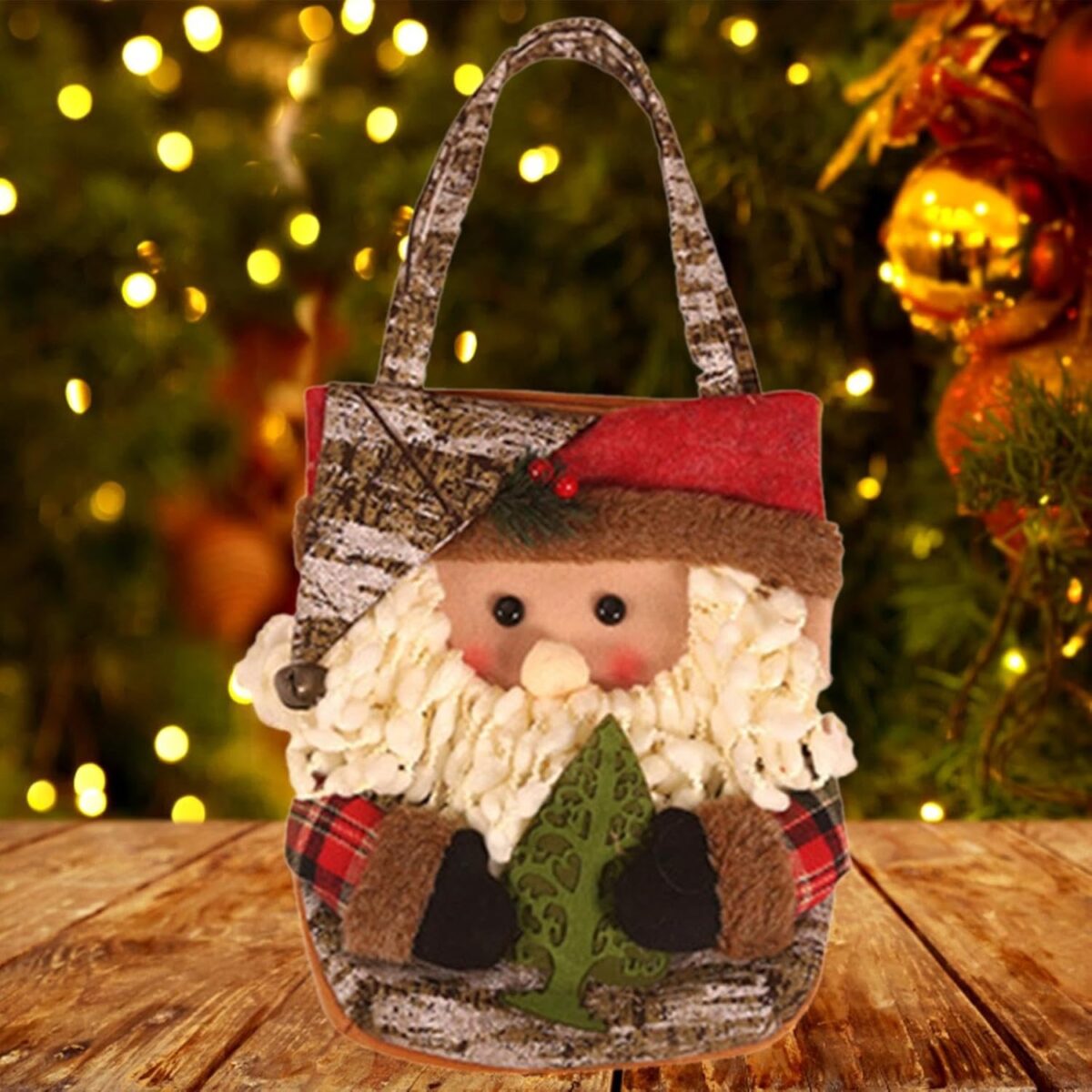 Geanta pentru Cadouri de Craciun, Embo, Model Mos Craciun, Decoratiune Sarbatori, 46x23x2 cm, Multicolor - imagine 3