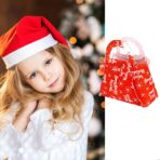 Geanta pentru Copii, Embo, Pliabila, pentru Cadouri de Craciun, din Panza Netesuta, Merry Christmas, 13 x 12 x 6 cm, Rosu - imagine 6