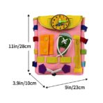 Ghiozdan Montessori, Embo, pentru Copii 2-6 ani, Fidget Pop, cu Catarame si Fermoare, Jucarii Senzoriale, Activitate de Invatare prin Joc, Roz, 0.25 kg, 28x10x23 cm - imagine 4