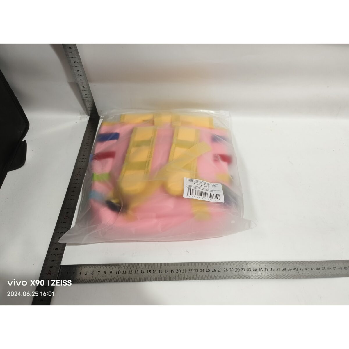Ghiozdan Montessori, Embo, pentru Copii 2-6 ani, Fidget Pop, cu Catarame si Fermoare, Jucarii Senzoriale, Activitate de Invatare prin Joc, Roz, 0.25 kg, 28x10x23 cm - imagine 6