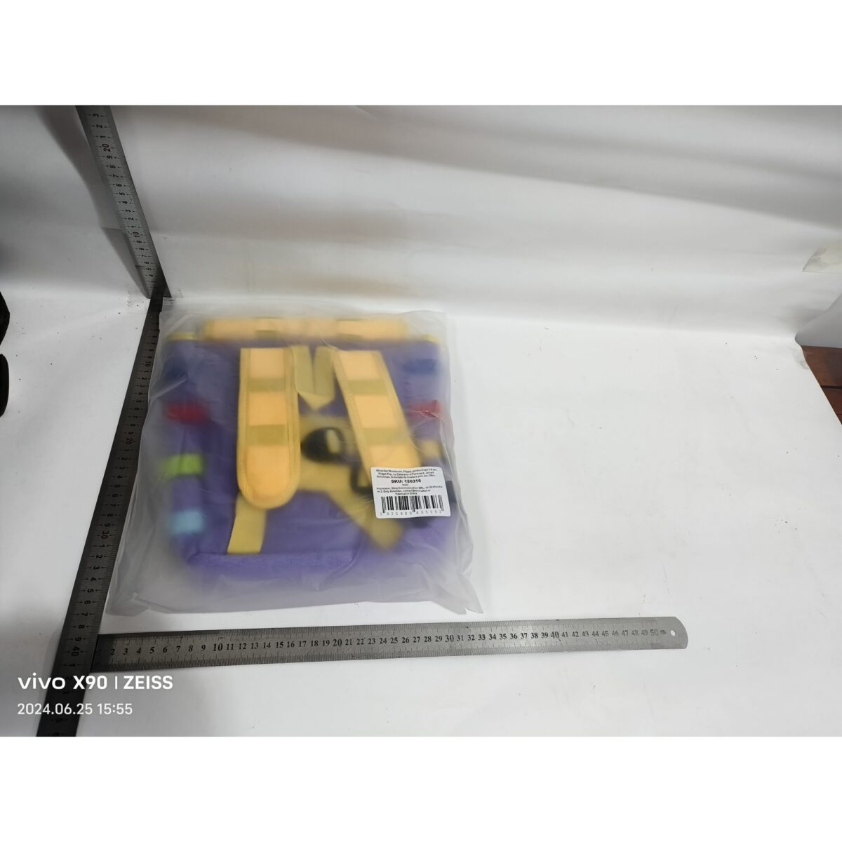 Ghiozdan Montessori, Embo, pentru Copii 2-6 ani, Fidget Pop, cu Catarame si Fermoare, Jucarii Senzoriale, Activitate de Invatare prin Joc, Mov, 0.25 kg, 28x10x23 cm - imagine 6
