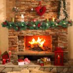 Ghirlanda de Craciun, Embo, din Brad Artificial cu Decoratiuni, cu Baterii, 50 LED-uri, 270 cm, Verde - imagine 2