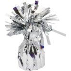 Greutate pentru Baloane cu Heliu, Embo, din Folie cu Franjuri, 170g, 13 x 5 x 3 cm, Argintiu - imagine 4