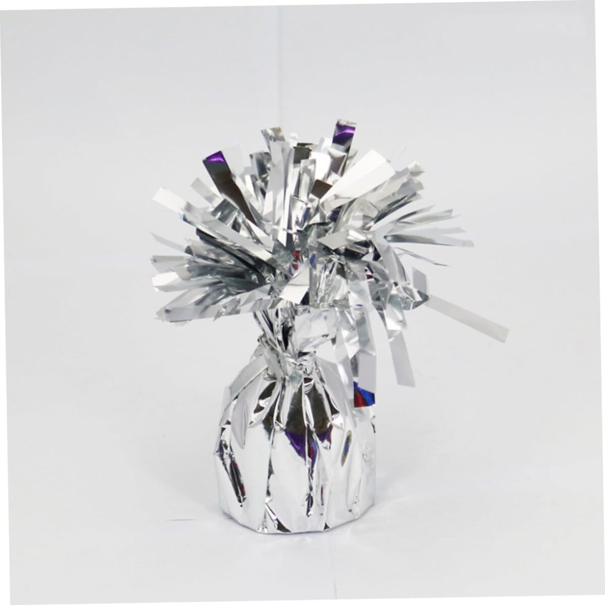Greutate pentru Baloane cu Heliu, Embo, din Folie cu Franjuri, 170g, 13 x 5 x 3 cm, Argintiu - imagine 5